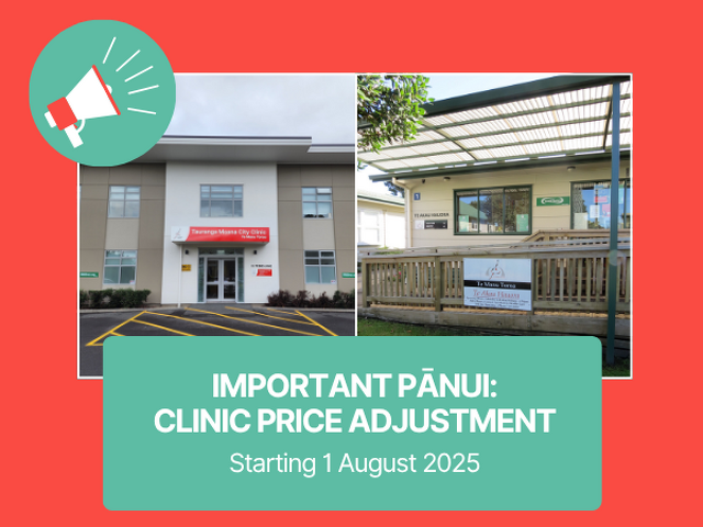 Important Panui: Clinic Price Adjustment